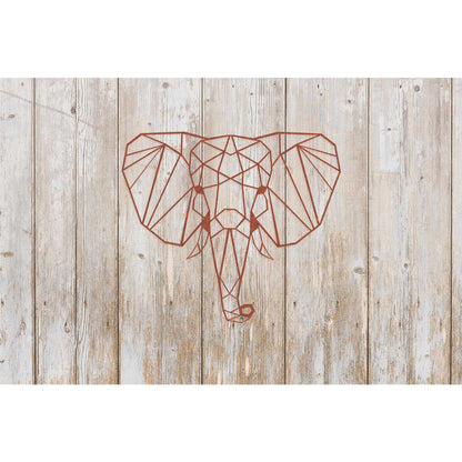 Wanddecoratie olifant roestmetaal 38,1x43,4 cm