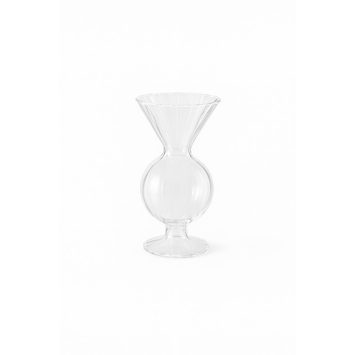 SOLIFLORE VASE IN GLASS 6.3X6.3X12.6CM