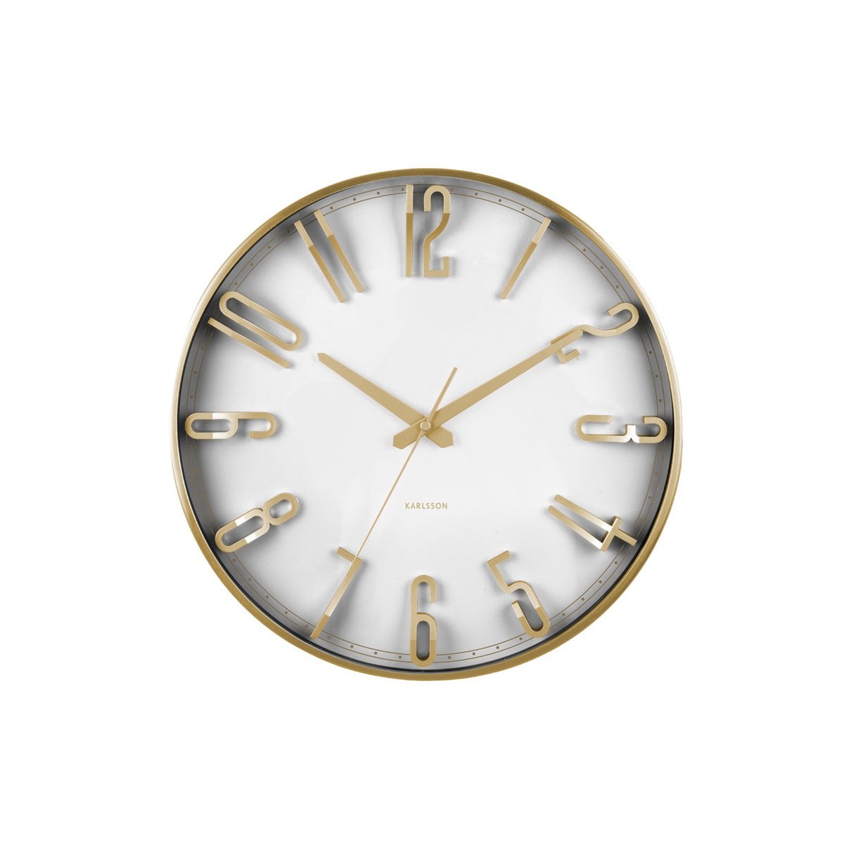Wandklok 36 cm wit goud ijzer