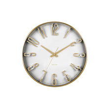 Wandklok 36 cm wit goud ijzer