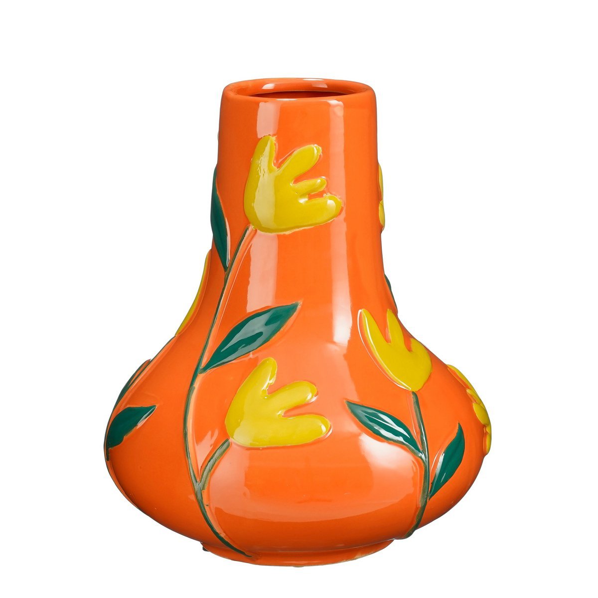 Vaas keramiek oranje 30x25 cm