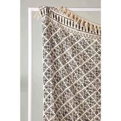 Plaid 130x180 cm katoen beige zwart