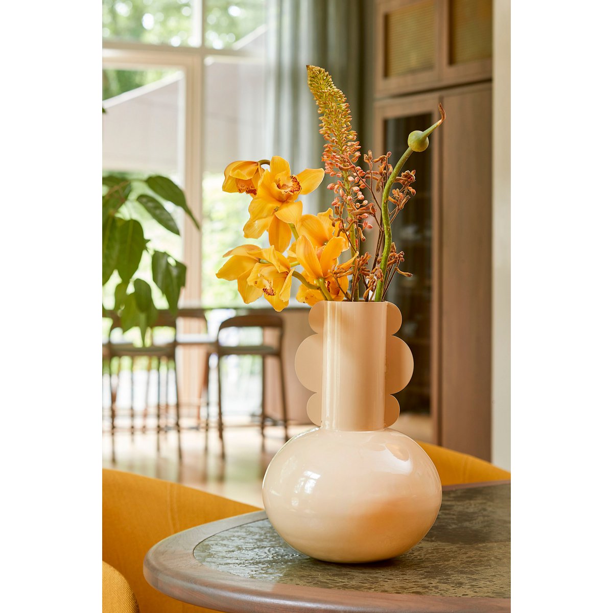 Vaas metaal 36x25 cm beige