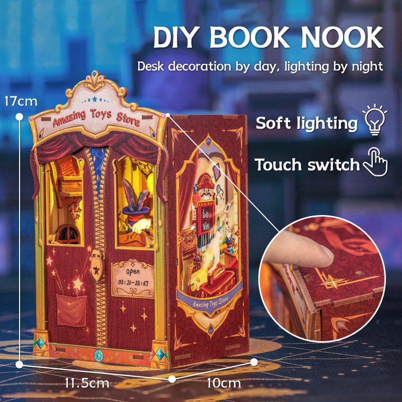 Booknook 11,5x10x17 cm houten miniatuur