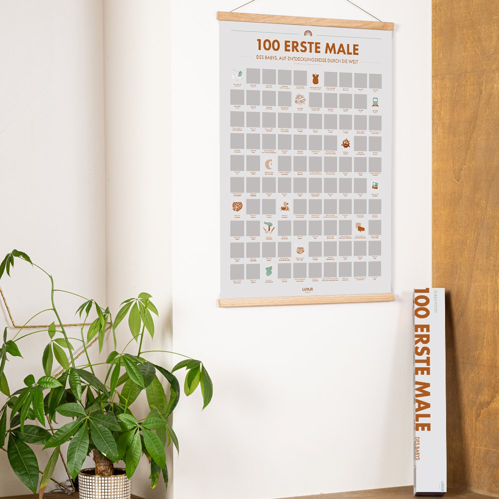 🇩🇪 Scratch Poster 100 First Baby Milestones (German version)