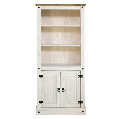 Boekenplank massief dennenhout 81x38x177 cm wit honing