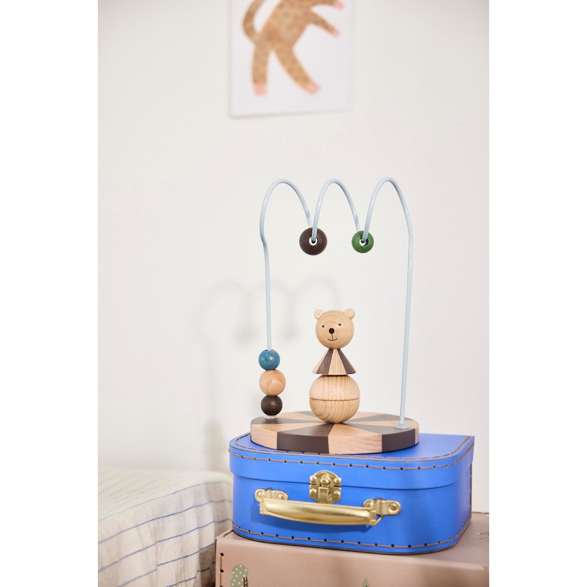 Houten abacus stapelspel beer