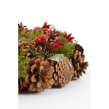 Kerstkrans Ø45 cm dennenappels bruin