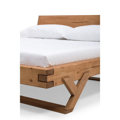Balkenbed massief hout 140 x 200 cm geolied
