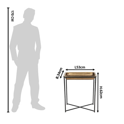 Side table 53x54x62 cm Copper-coloured Aluminium