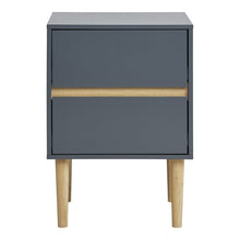 Bisley Side Table Dark Grey With Two Drawers Design