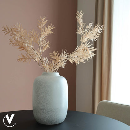 Vaas 29x21 cm glas zilver wit