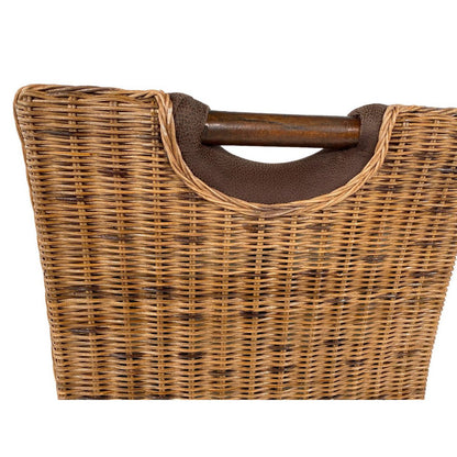 Eetkamerstoel rattan mango hout bruin 46x59x91 cm