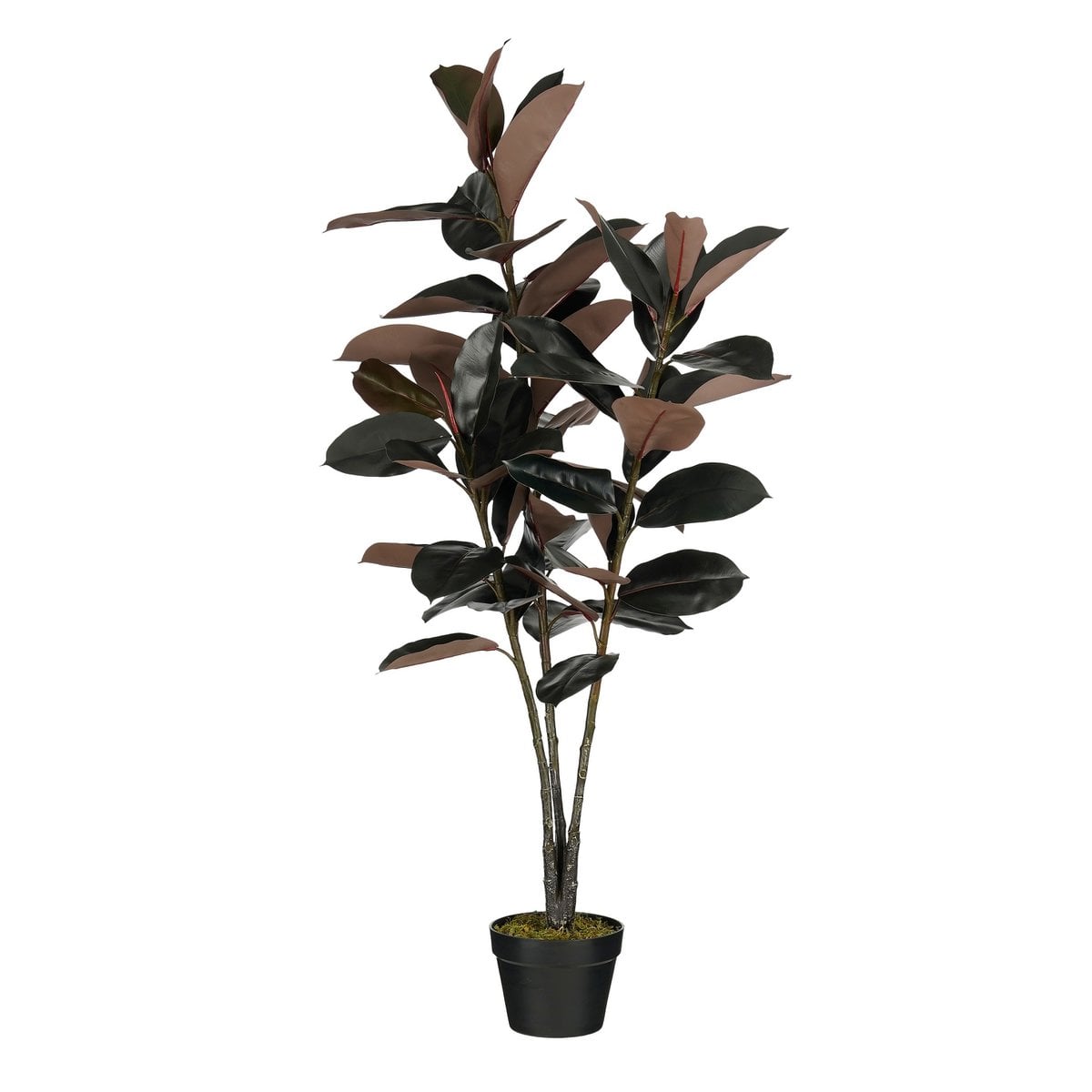 Kunstplant rubberplant 120 cm roodbruin