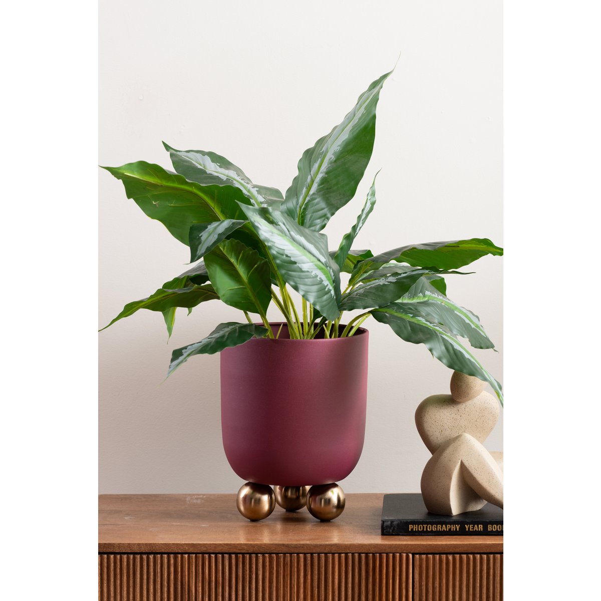 Plantenpot Estilo 26x26x32 cm rood ijzer