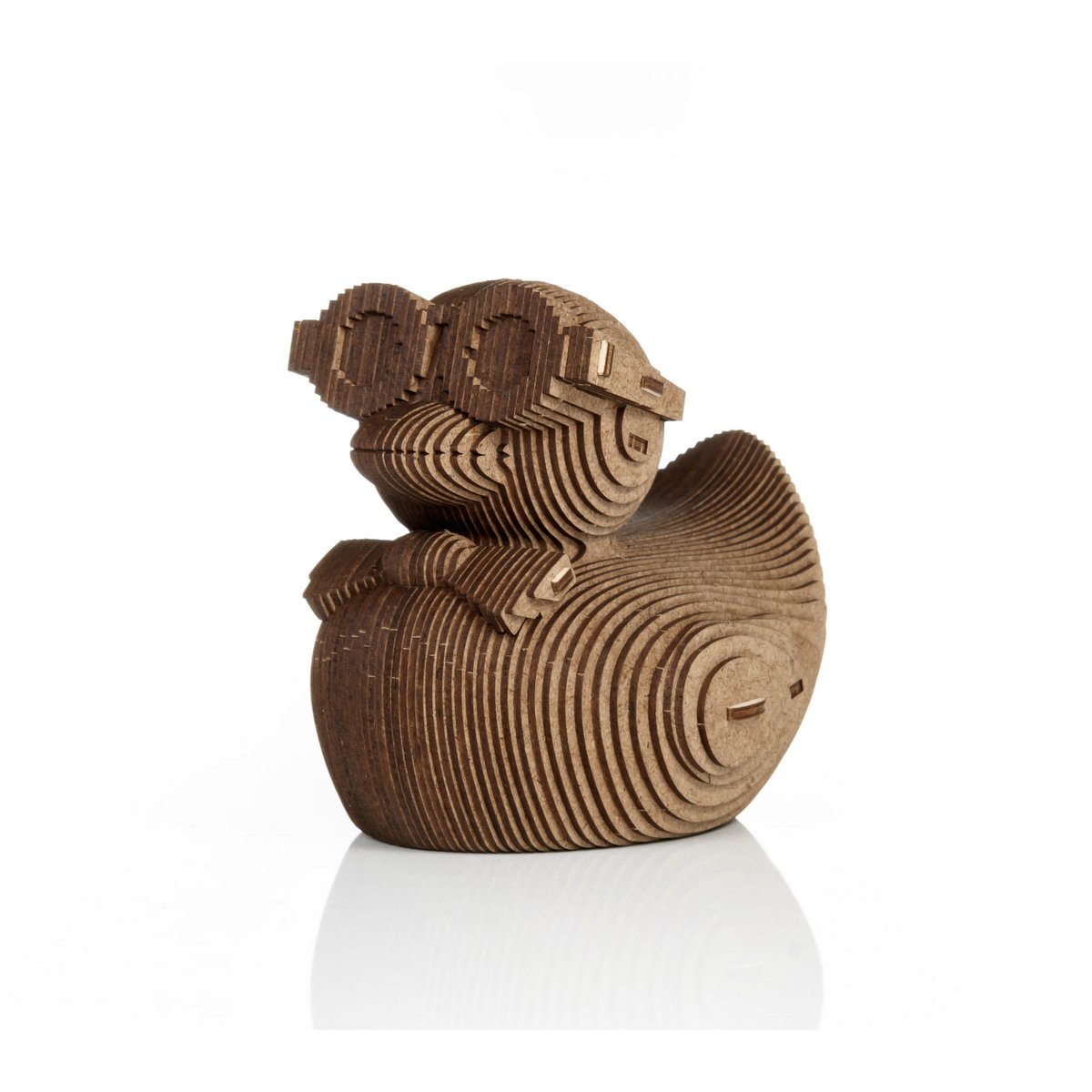 Houten spaarpot eend 12,7x10,7x12,8 cm
