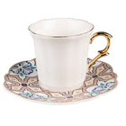 Kop en schotel 95 ml wit beige keramiek
