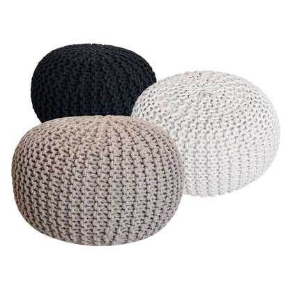 Pouf set 3 stuks Ø 55 cm gerecycled katoen