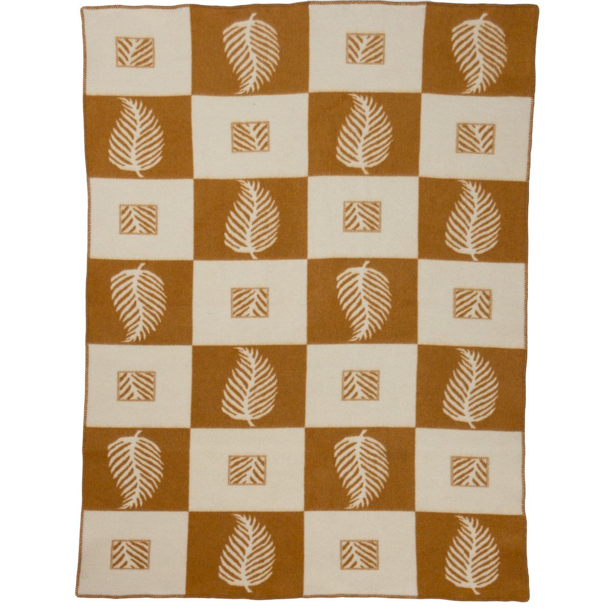 Merinowollen Beddeken Leaf Oker Luxe Voor Slaapkamer