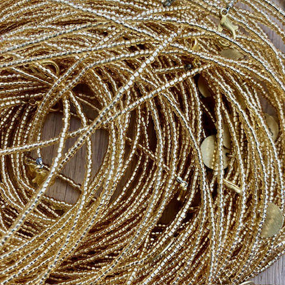 Brillenkoord 95 cm gouden glaskralen