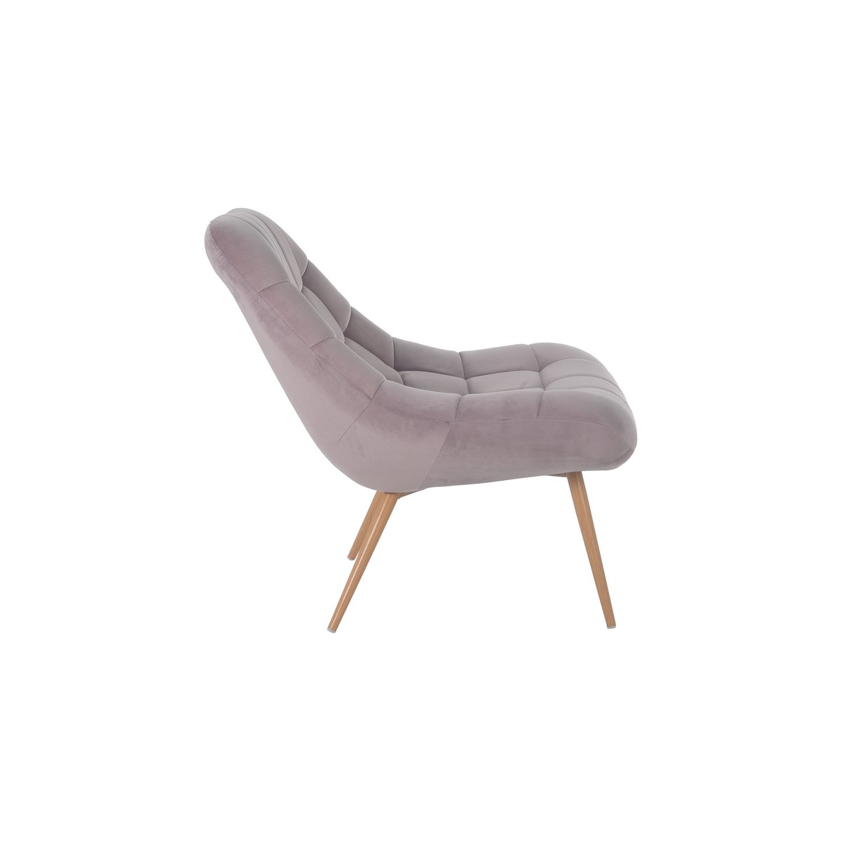 Armchair XXL velvet pink metal wood-look