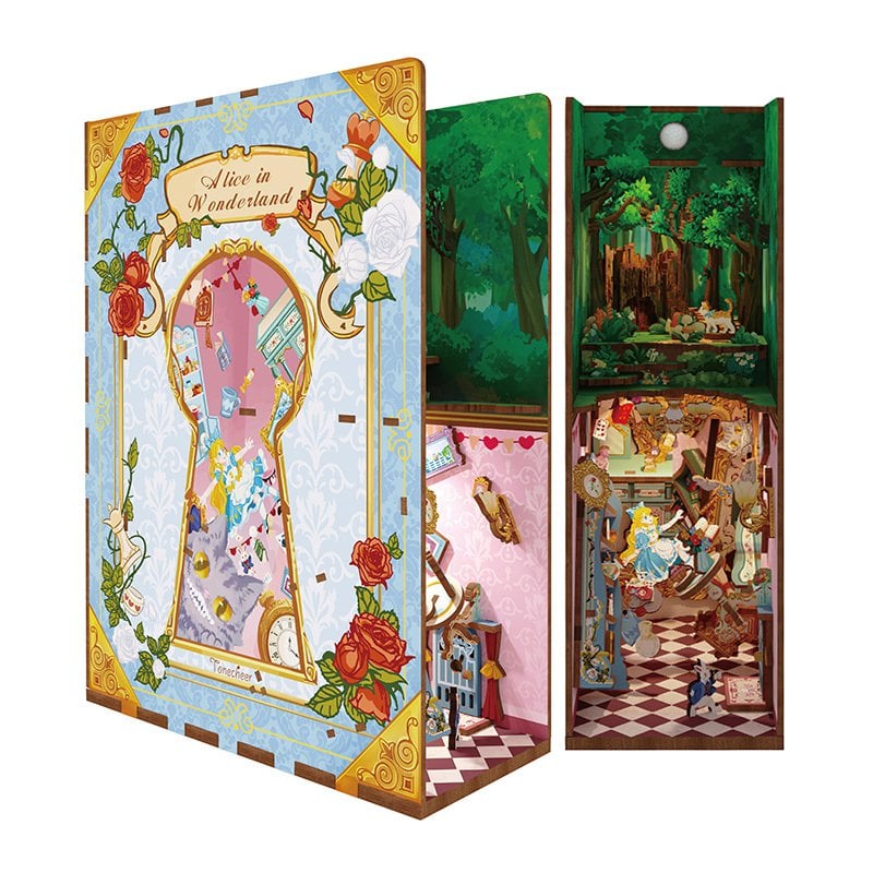 DIY Boek Nook Alice in Wonderland 18x8x24,5 cm hout
