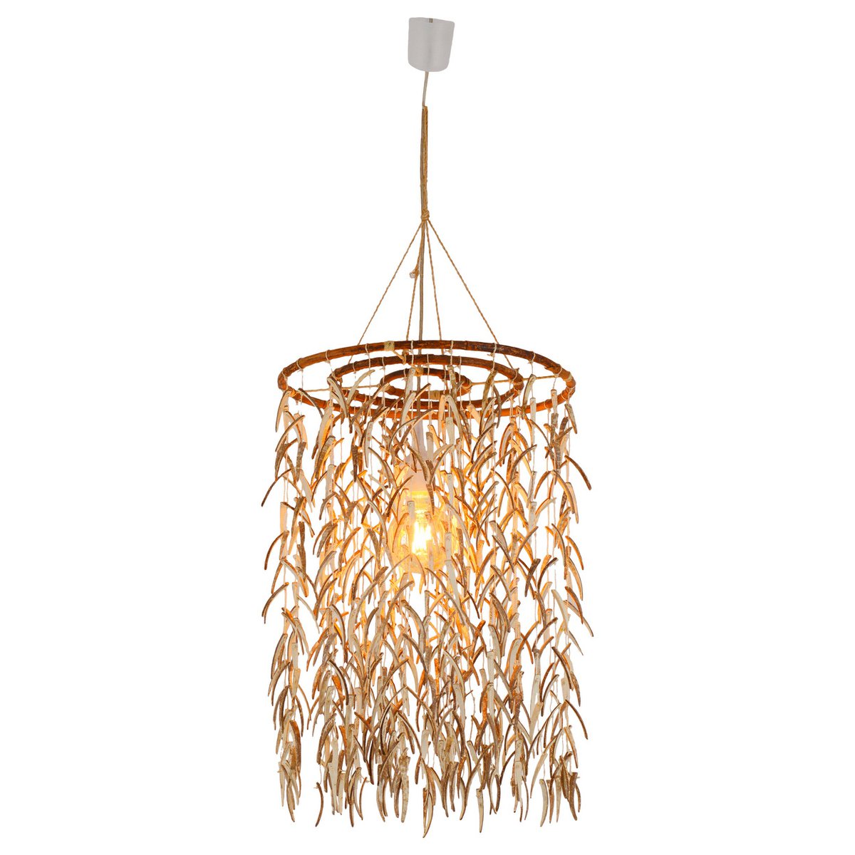 Hanglamp Kokosnoot 40 cm Van Hout En Kokosnootschalen