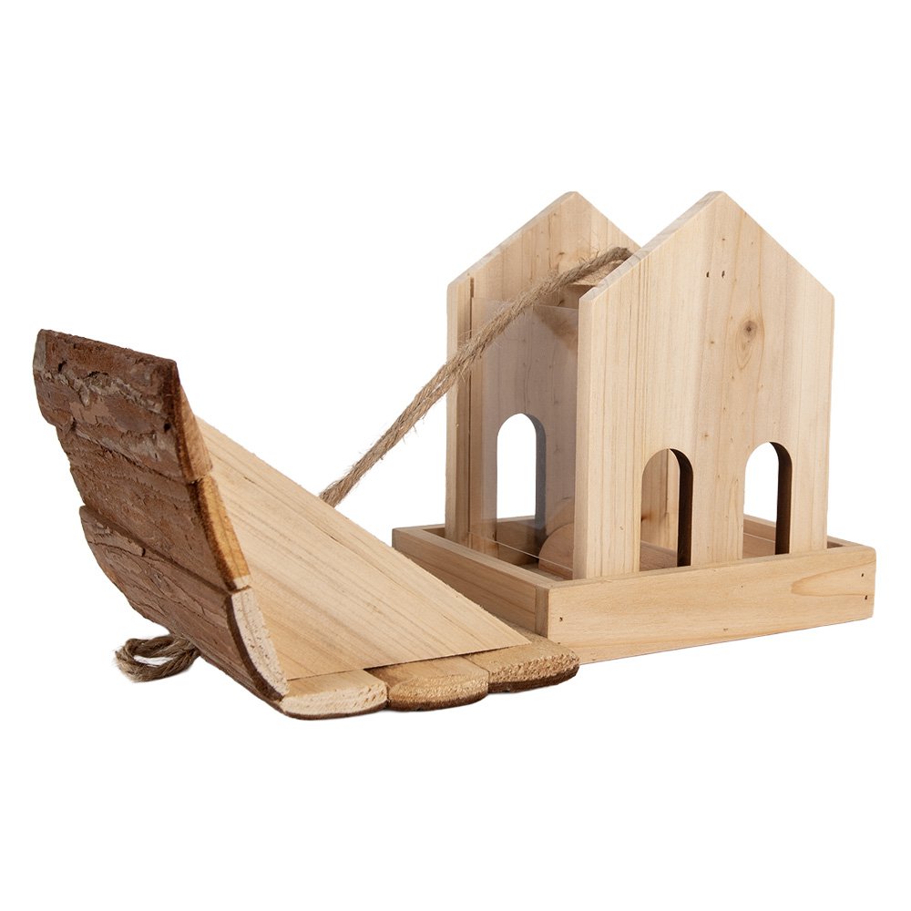 Vogelvoederhuisje 19x18x19 cm hout bruin