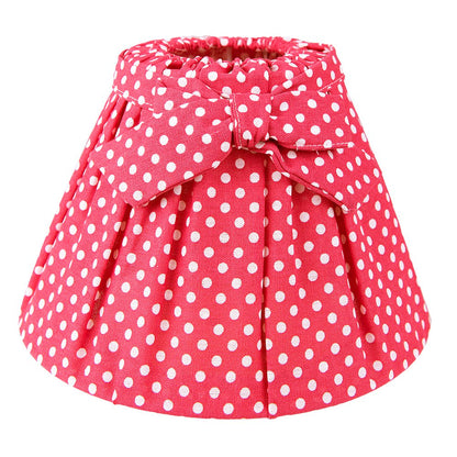 Lampenkap Ø 25x16 cm Rood Wit Linnen Stippen Stoffen Lampenkap