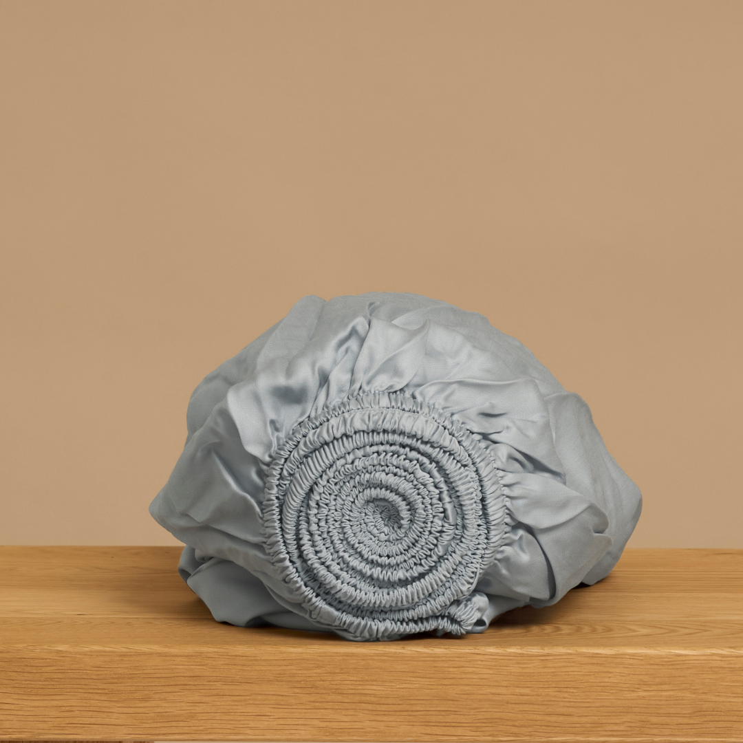 Hoeslaken TENCEL Sateen grijs blauw 30 cm