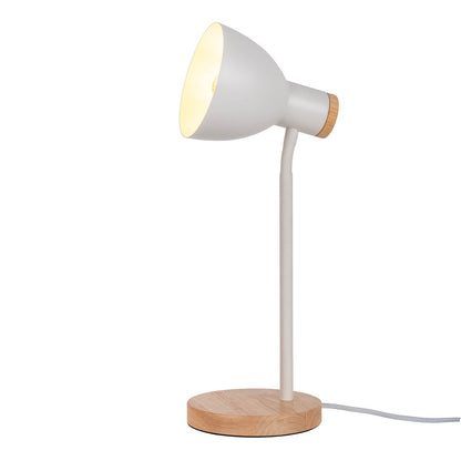 Bureaulamp Marie metaal hout wit 36,5 cm