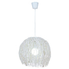 Basket Hanging Lamp Struwel White Rattan Diameter 40 cm E27