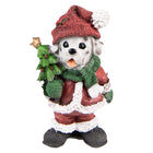 Dog Figurine 15 cm Red Green Plastic Christmas Decoration