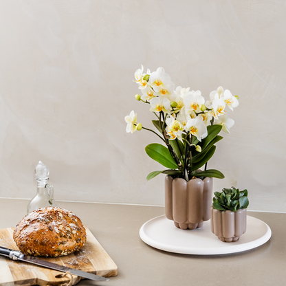 Sierpot Ø9 cm zandkleurig keramiek