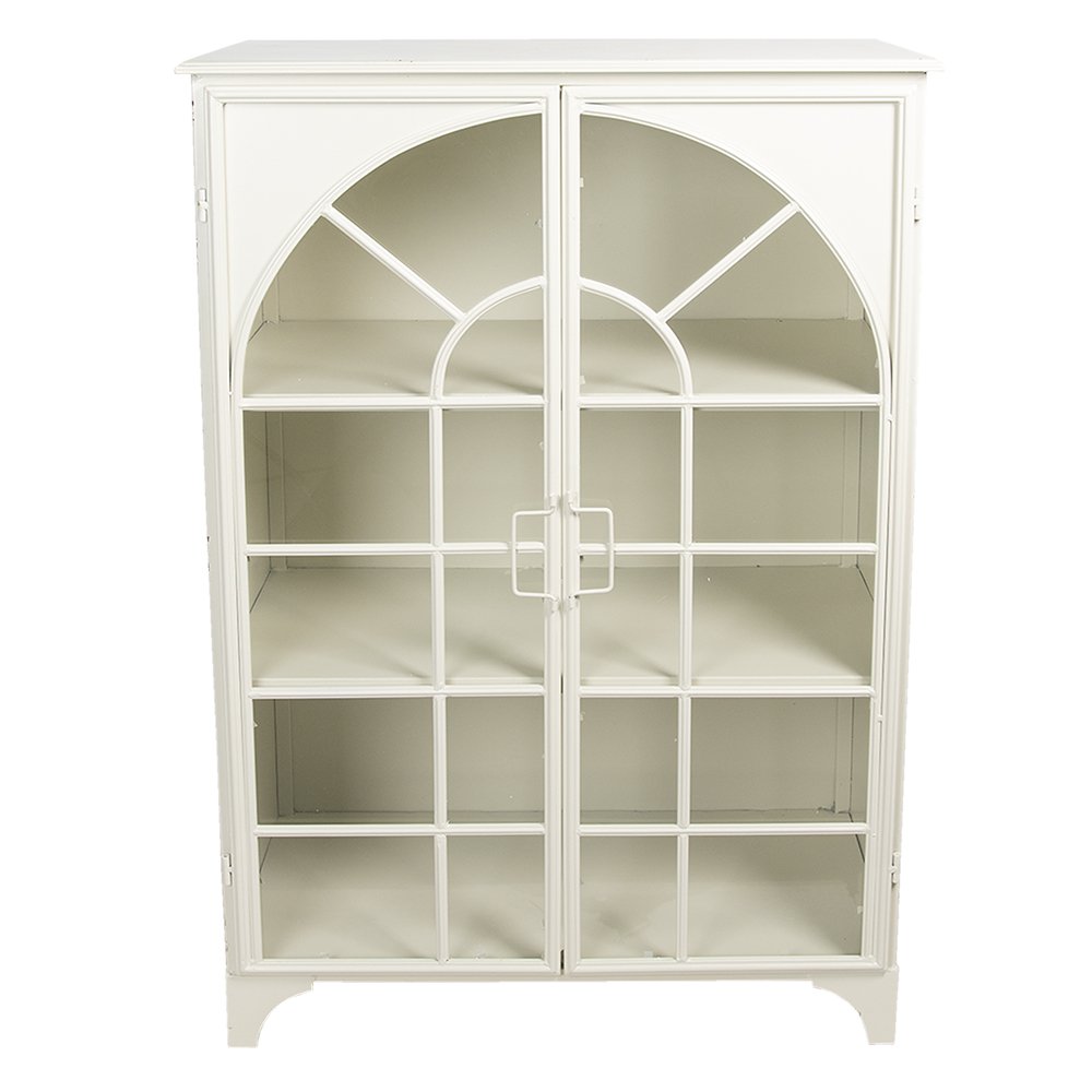 Vitrinekast 80x41x120 cm wit ijzer