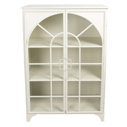 Vitrinekast 80x41x120 cm wit ijzer