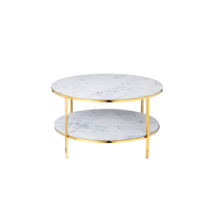 Coffee table with 2 shelves Ø 80 cm