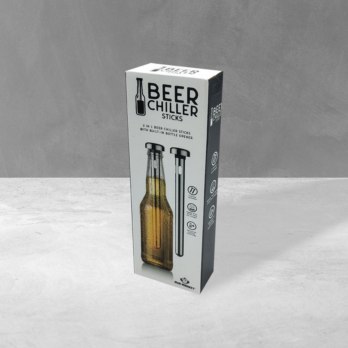 Bierkoeler roestvrij staal met flesopener 2 stuks
