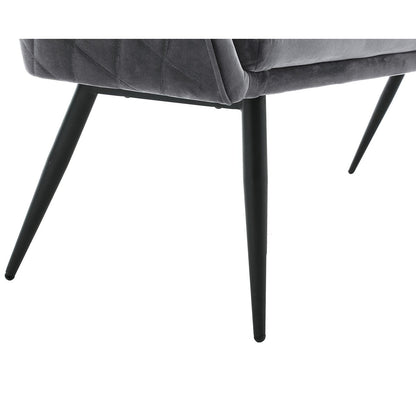 Bank 160 cm fluweel grijs