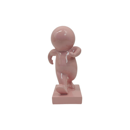 Beeldje roze polyresin 10x11x20 cm