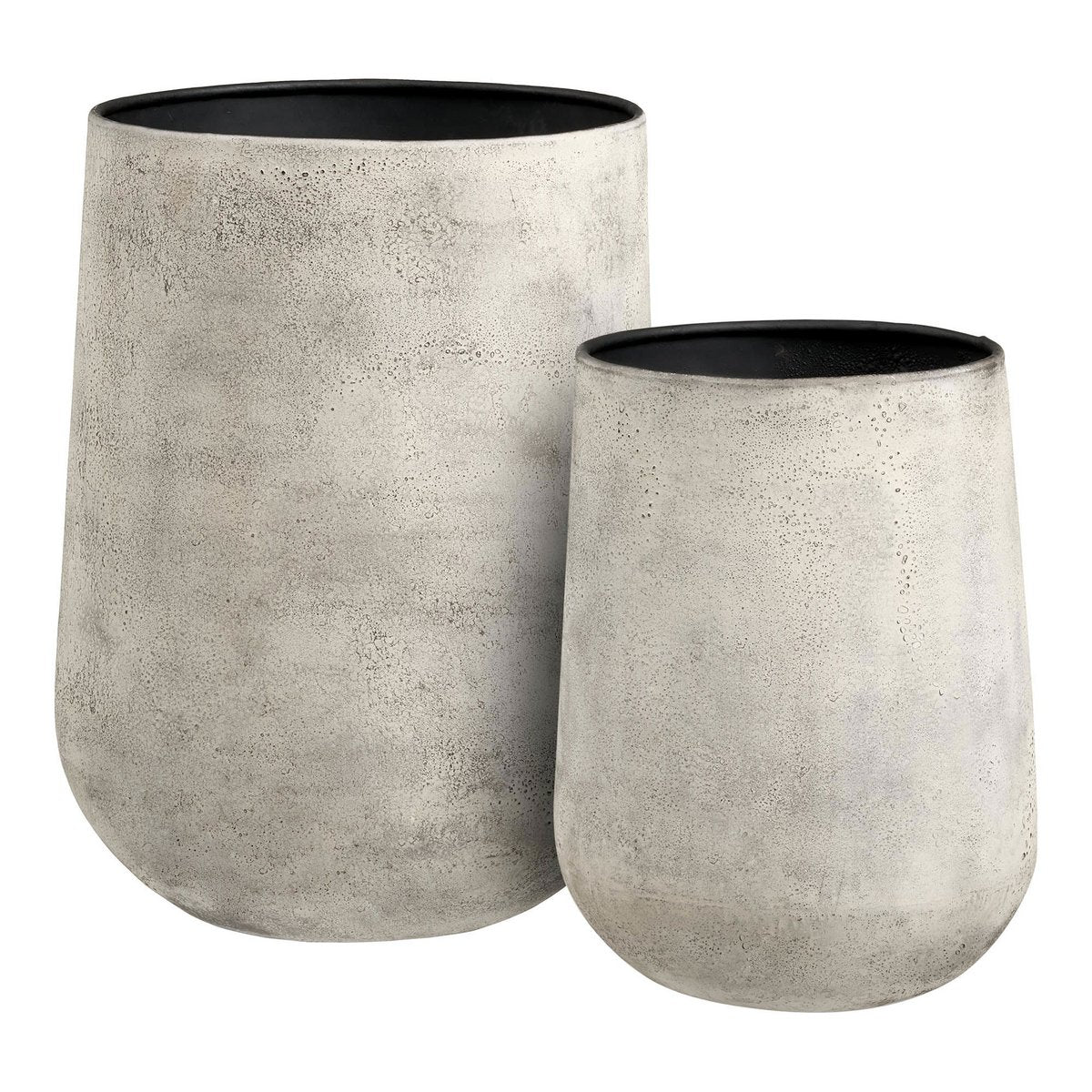 Hou Decoratieve pot, metaal, antiek beige, set van 2