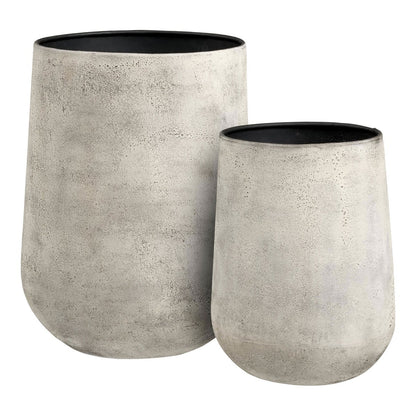 Hou Decoratieve pot, metaal, antiek beige, set van 2
