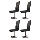 Dining chairs black faux leather set of 4