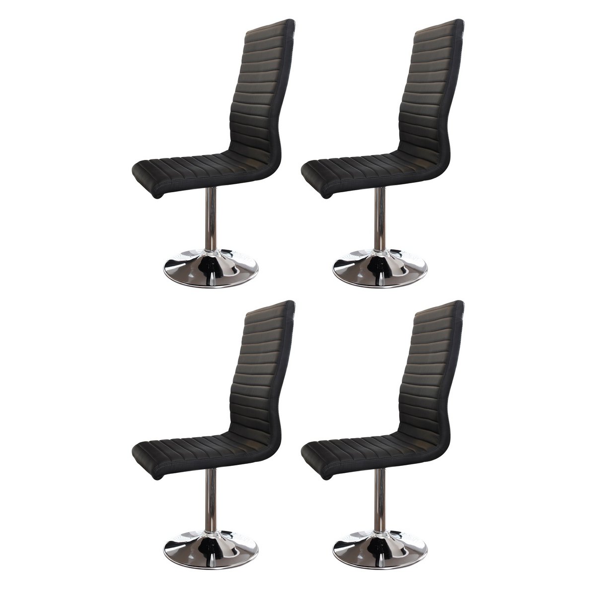 Eetkamerstoelen set van 4 zwart kunstleer
