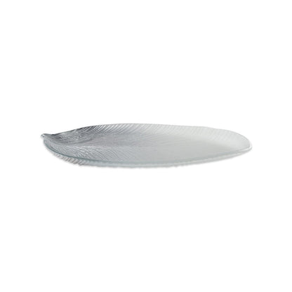 Presentatieschaal zilver glas 43x20x3,2 cm