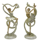 Beeld set ballerina's 18 cm beige goudkleurig kunststof