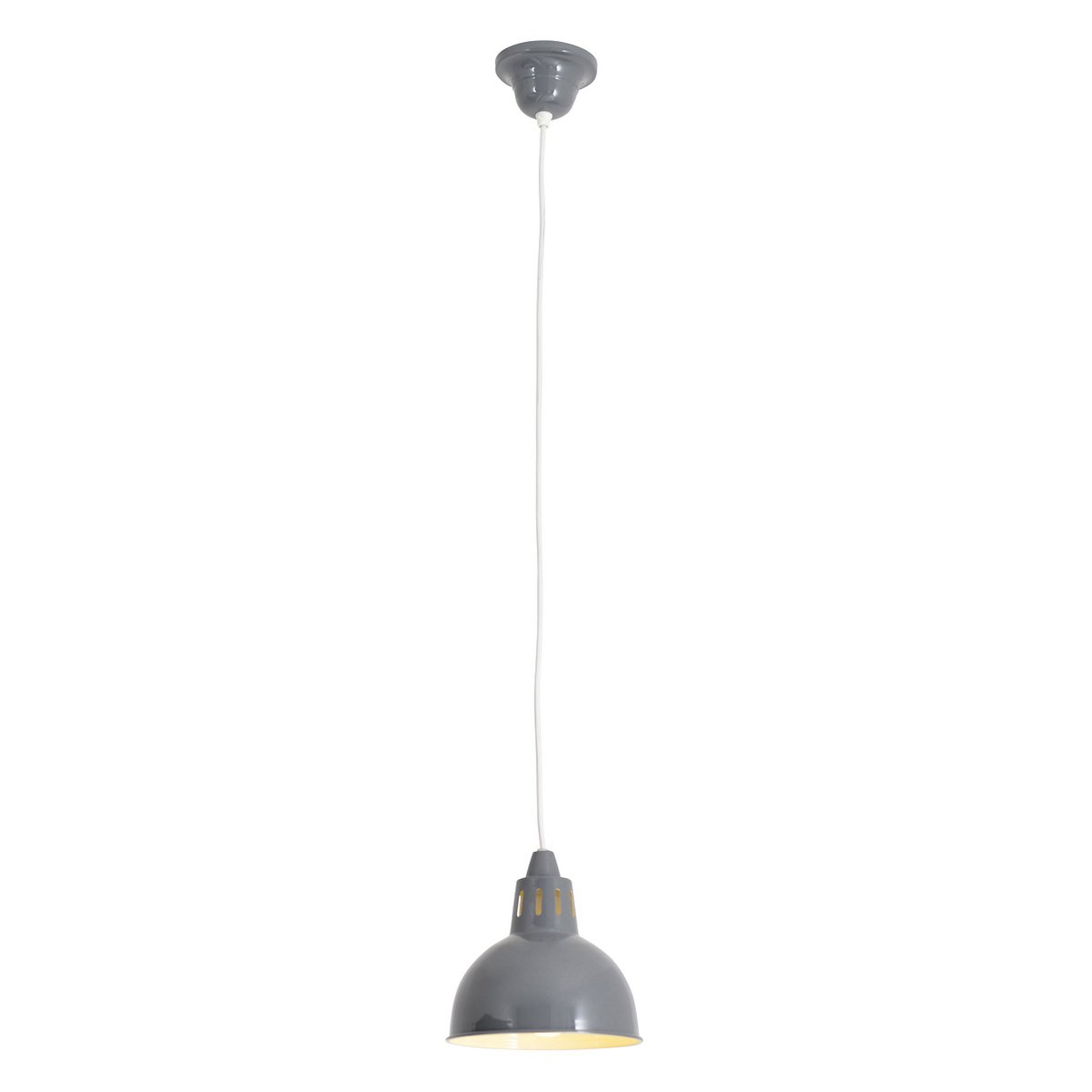 Metal Pendant Lamp Desira Retro Classic Grey With E27