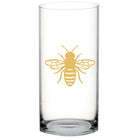 Vaas 10 x 22 cm glas geel bijenpatroon