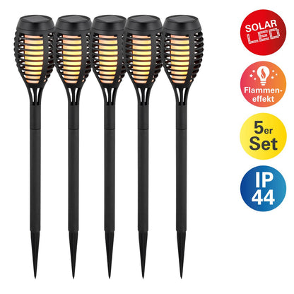 Tuinspots LED 5 stuks 45 cm grijs plastic