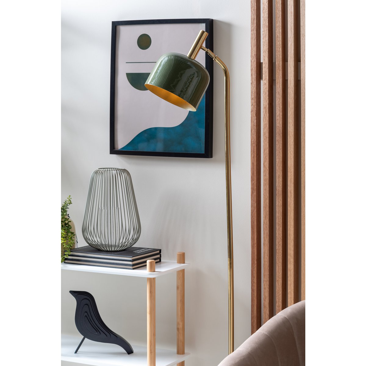 Vloerlamp 164 cm groen ijzer